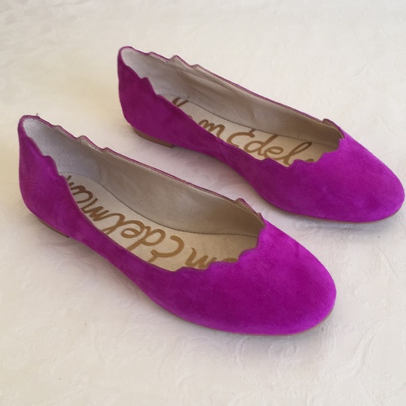 Sam Edelman scallop Augusta Fuchsia flats - Picture 7 of 12